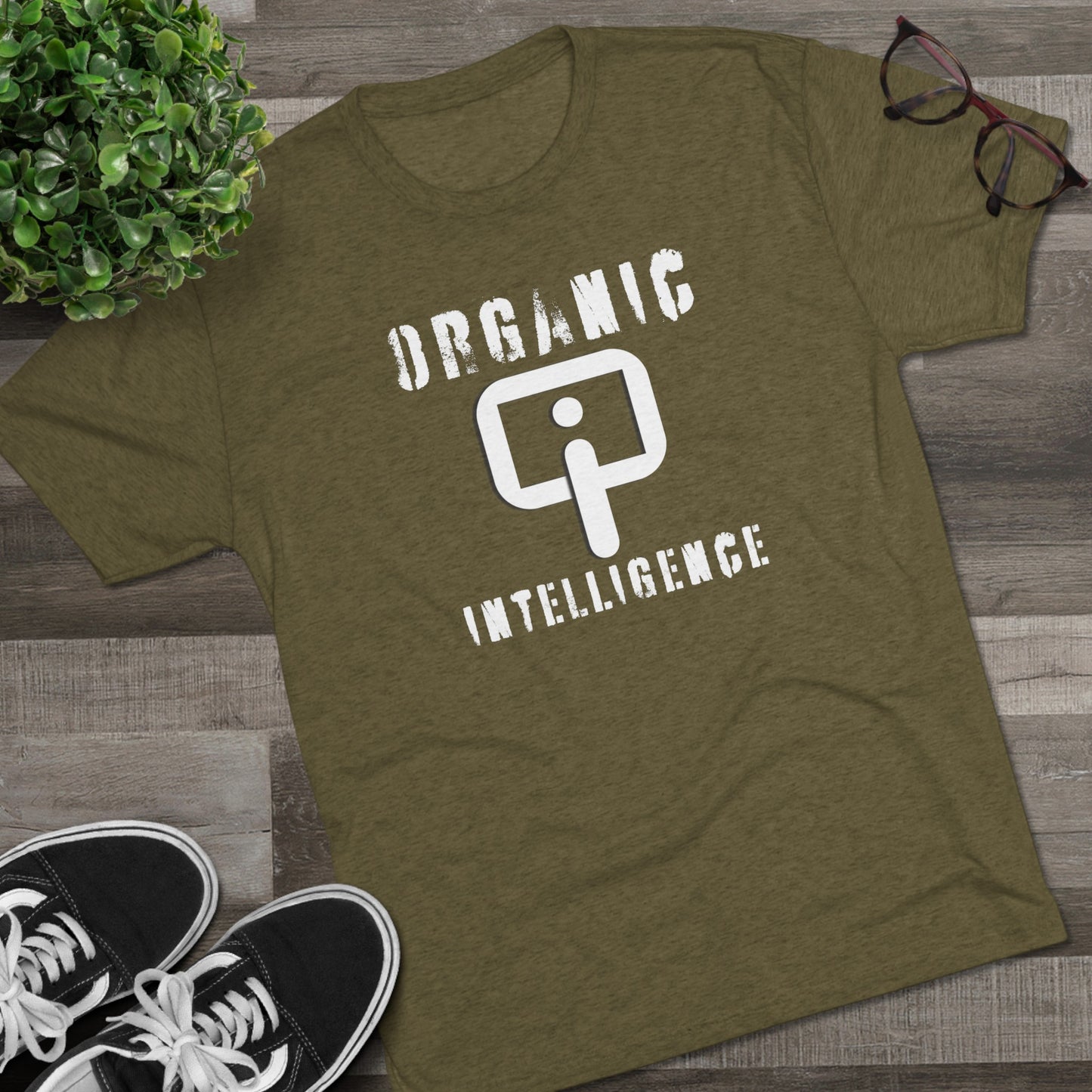 I am NOT a Robot (white):Unisex Tri-Blend Crew Tee