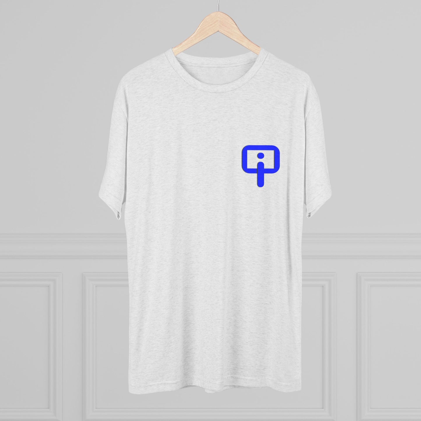 Front and Back (BLUE) Organic Intelligence Unisex Tri-Blend Crew Tee