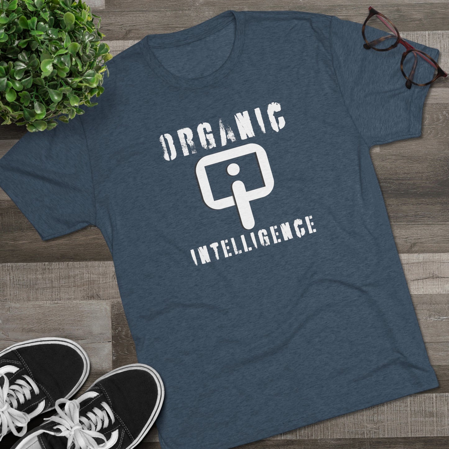 I am NOT a Robot (white):Unisex Tri-Blend Crew Tee