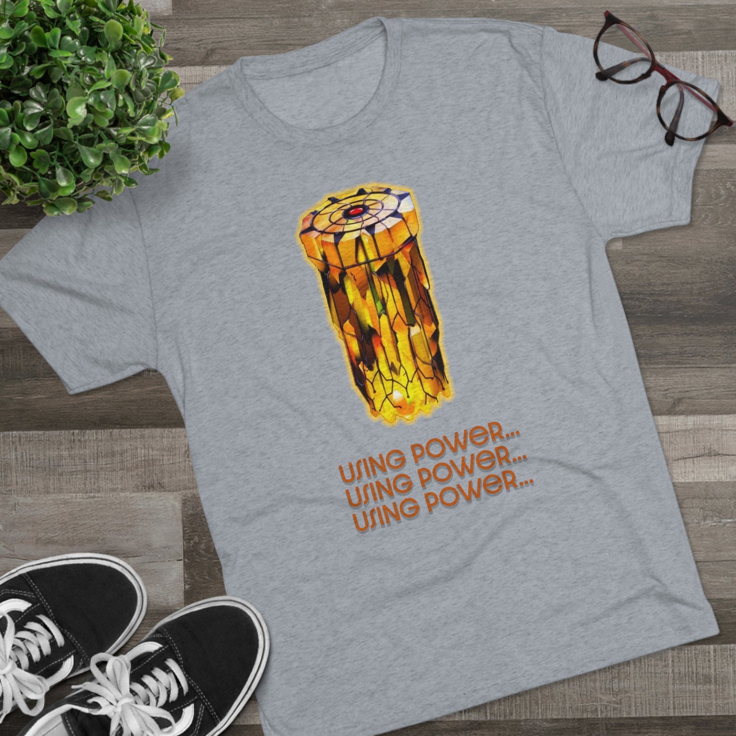 Stargate "using power" ZedPM dark text Unisex Tri-Blend Crew Tee