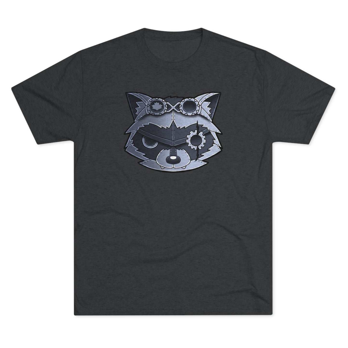 TechBandits Metal Raccoon Chevron Unisex Tri-Blend Crew Tee
