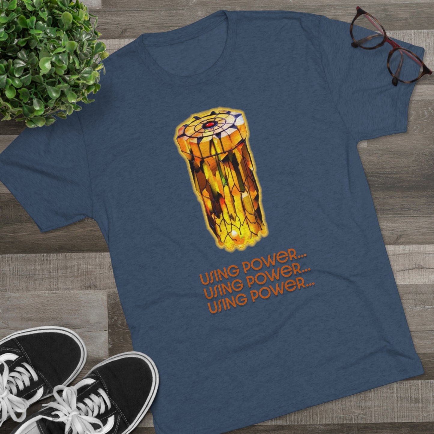 Stargate "using power" ZedPM dark text Unisex Tri-Blend Crew Tee