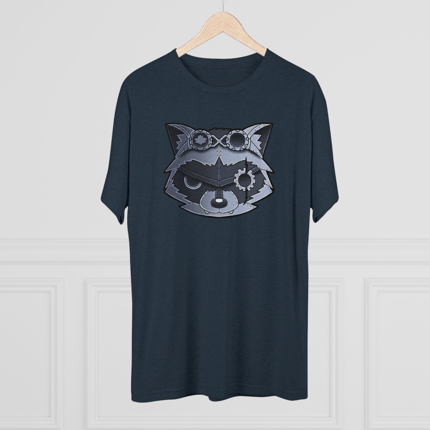 TechBandits Metal Raccoon Chevron Unisex Tri-Blend Crew Tee