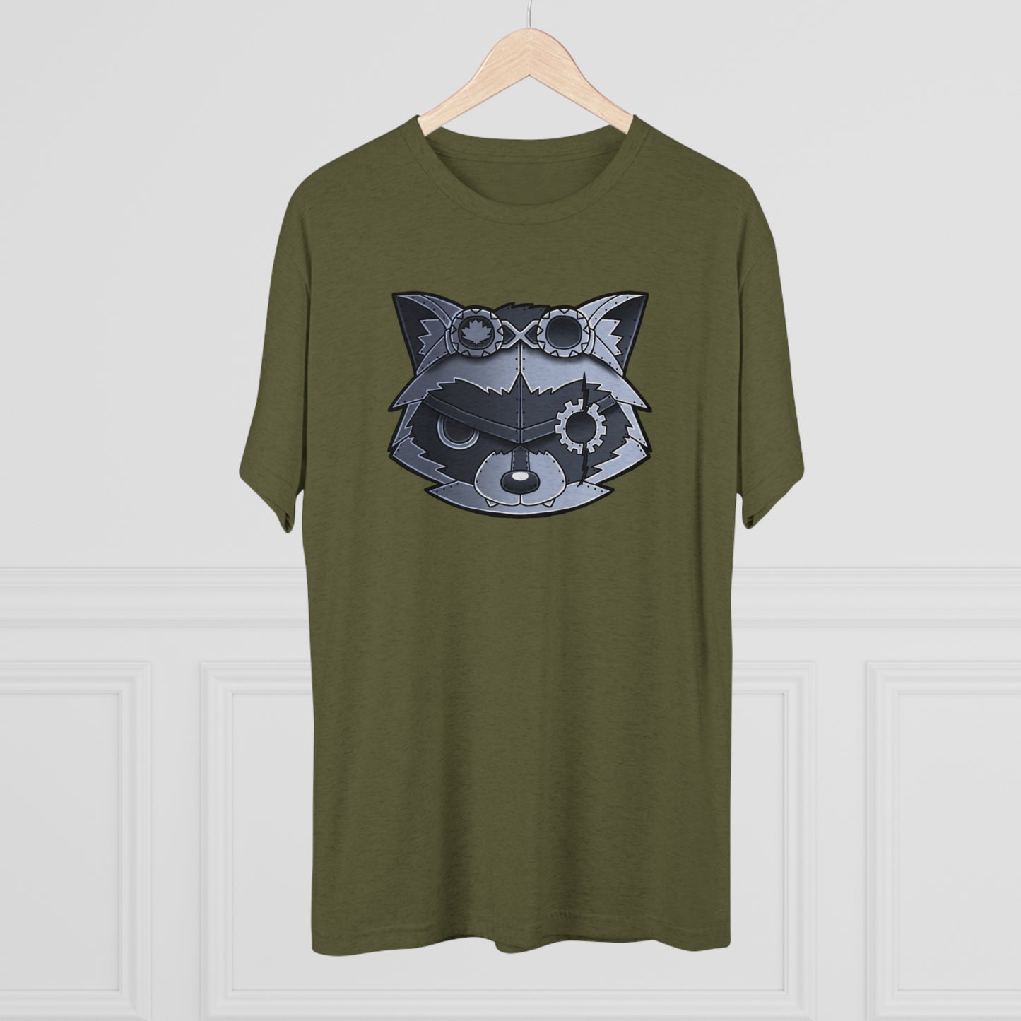 TechBandits Metal Raccoon Chevron Unisex Tri-Blend Crew Tee