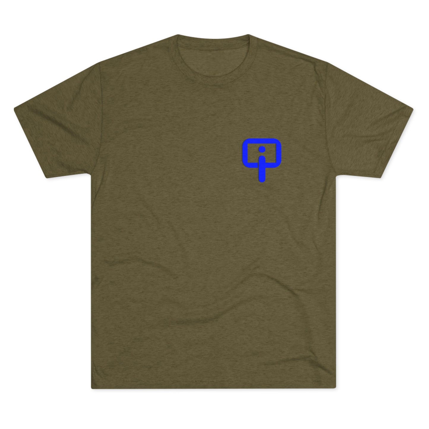 Front and Back (BLUE) Organic Intelligence Unisex Tri-Blend Crew Tee