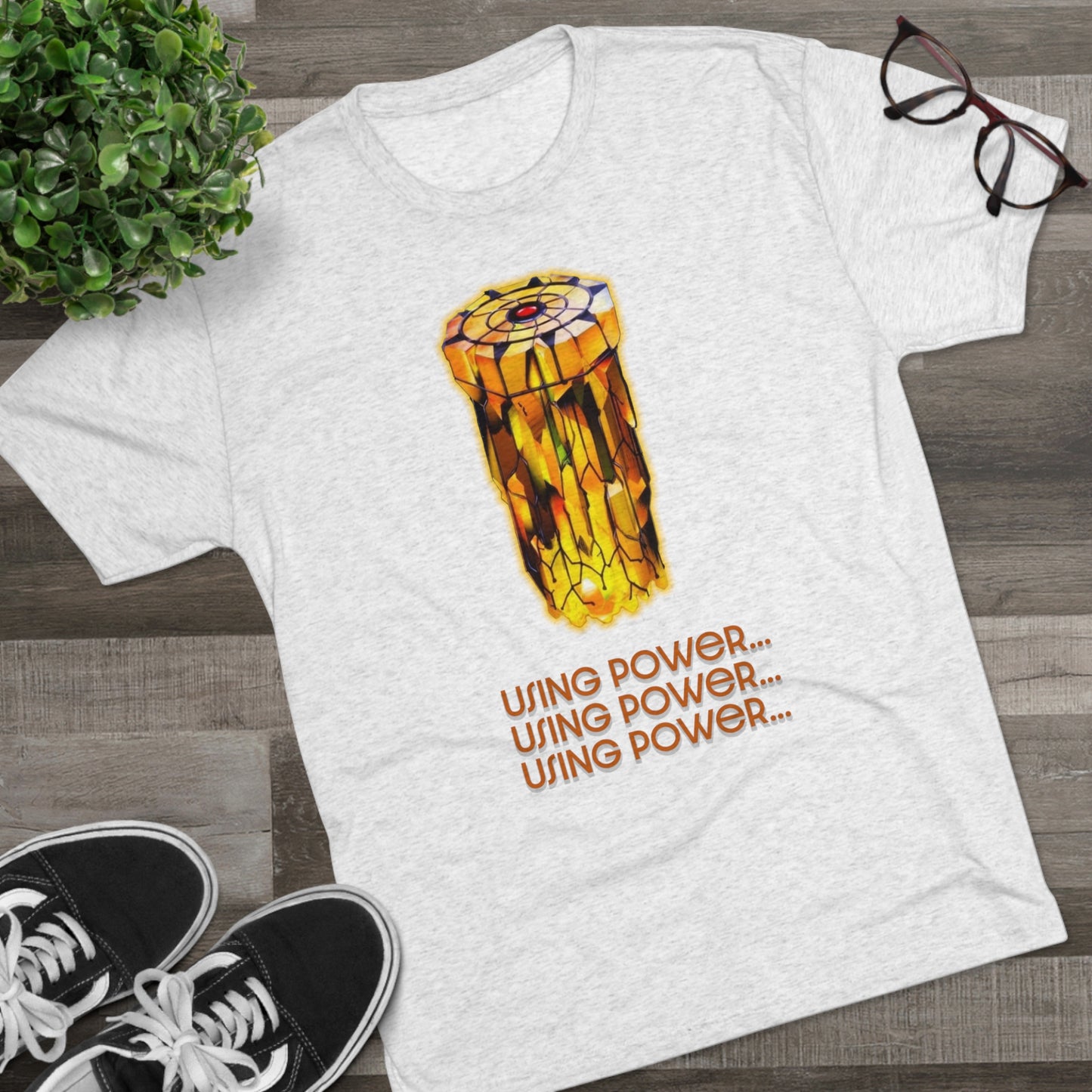 Stargate "using power" ZedPM dark text Unisex Tri-Blend Crew Tee