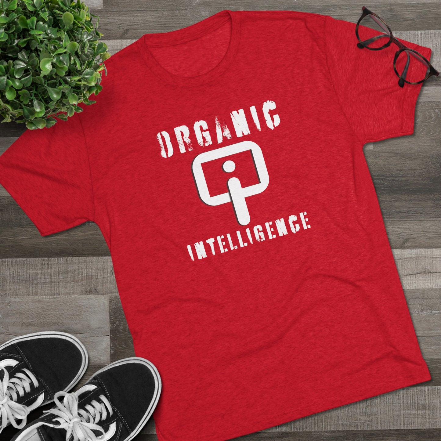 I am NOT a Robot (white):Unisex Tri-Blend Crew Tee