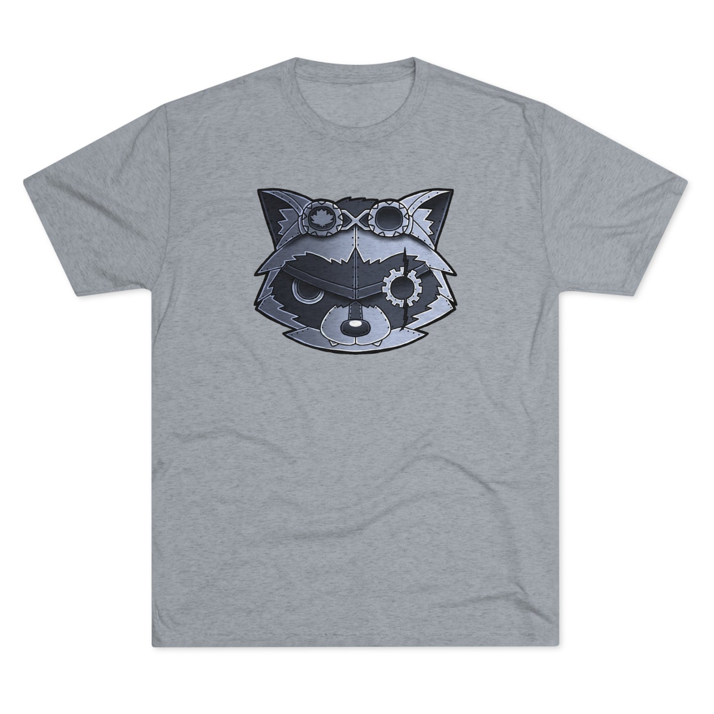 TechBandits Metal Raccoon Chevron Unisex Tri-Blend Crew Tee