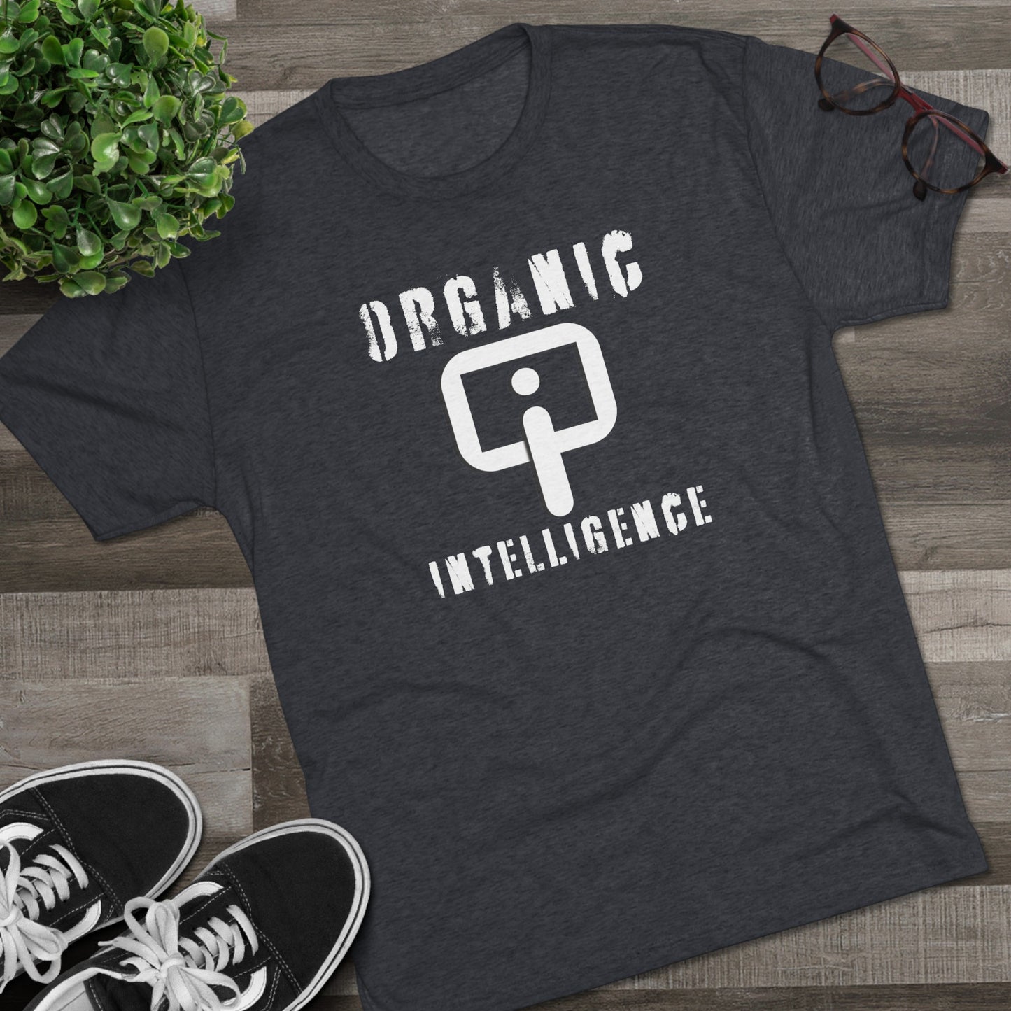 I am NOT a Robot (white):Unisex Tri-Blend Crew Tee