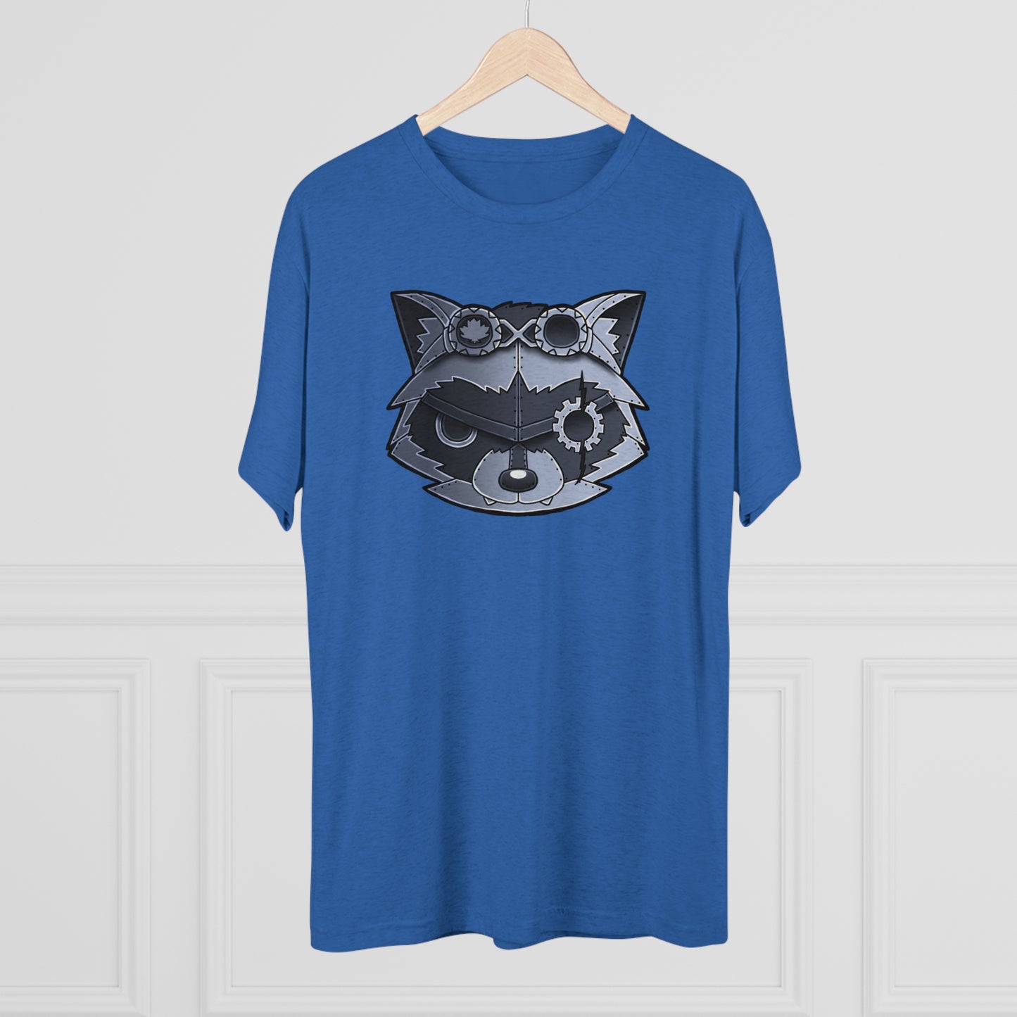 TechBandits Metal Raccoon Chevron Unisex Tri-Blend Crew Tee