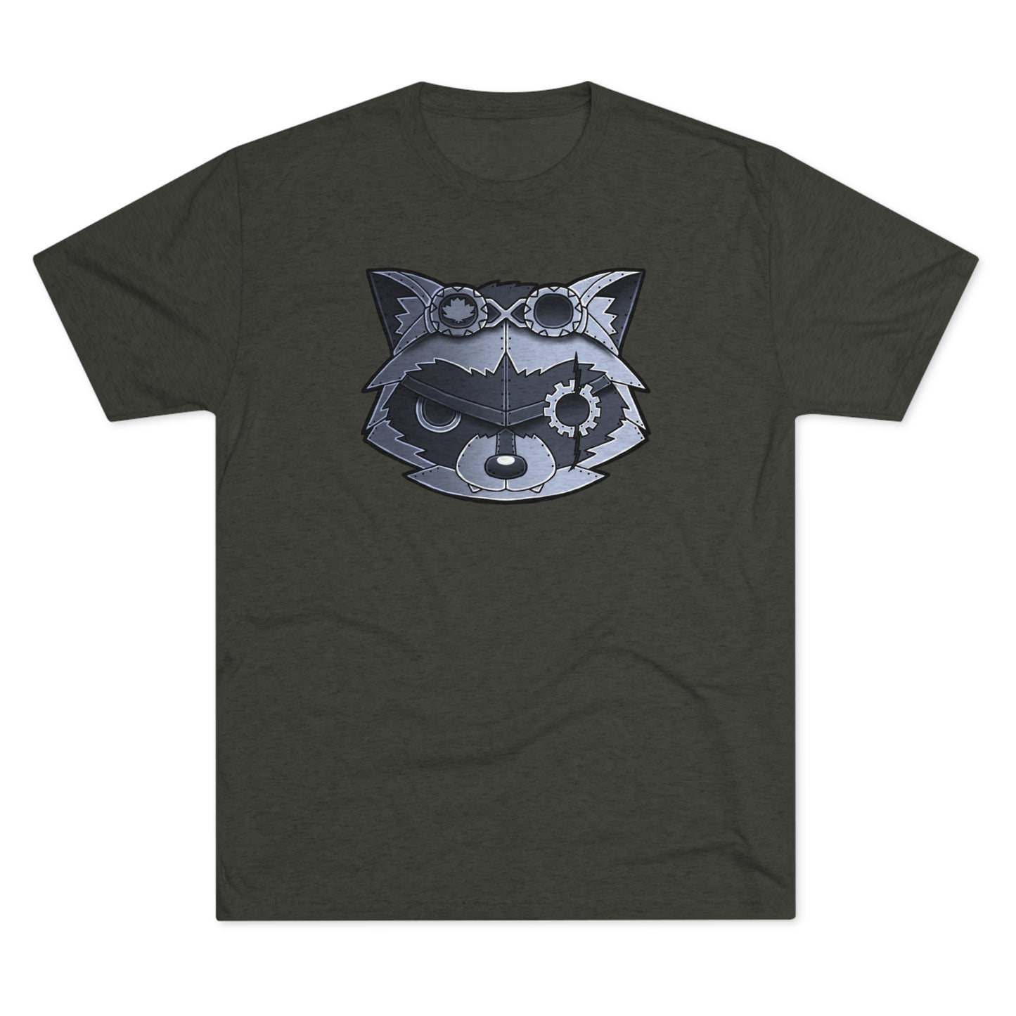 TechBandits Metal Raccoon Chevron Unisex Tri-Blend Crew Tee