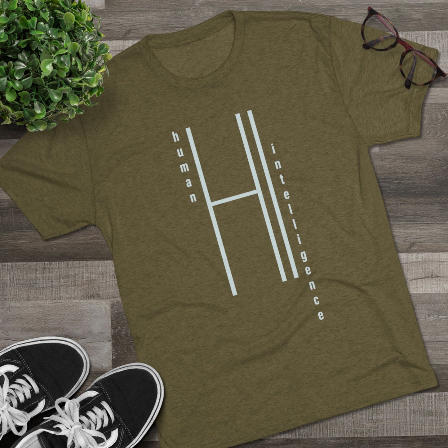 Human Intelligence (off-white) Unisex Tri-Blend Crew Tee