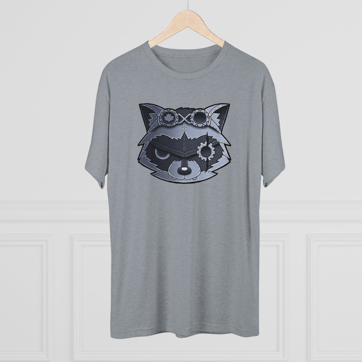 TechBandits Metal Raccoon Chevron Unisex Tri-Blend Crew Tee