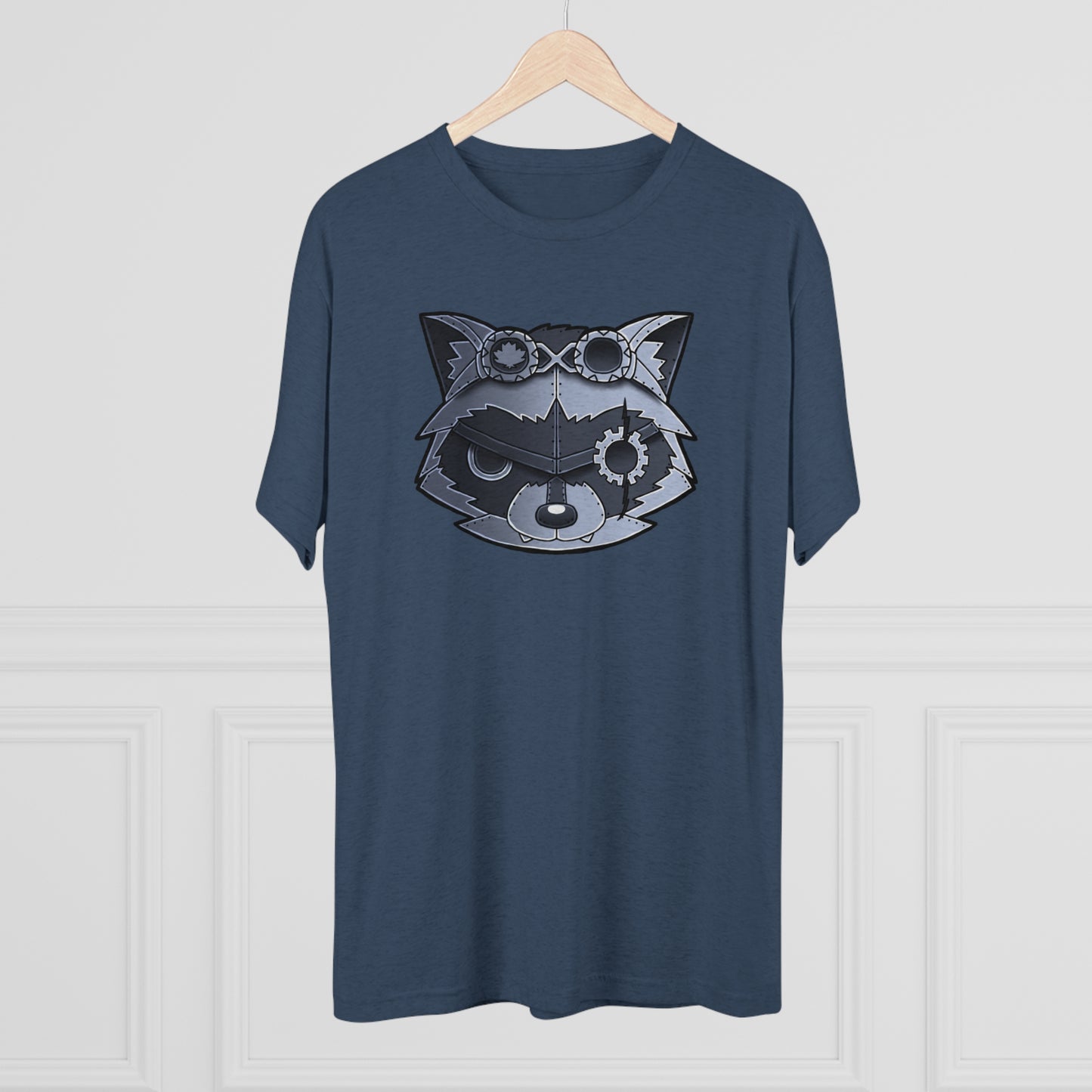 TechBandits Metal Raccoon Chevron Unisex Tri-Blend Crew Tee