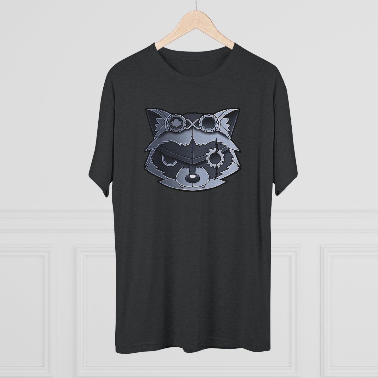 TechBandits Metal Raccoon Chevron Unisex Tri-Blend Crew Tee