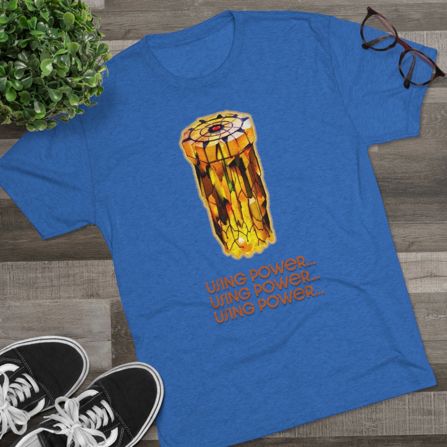 Stargate "using power" ZedPM dark text Unisex Tri-Blend Crew Tee