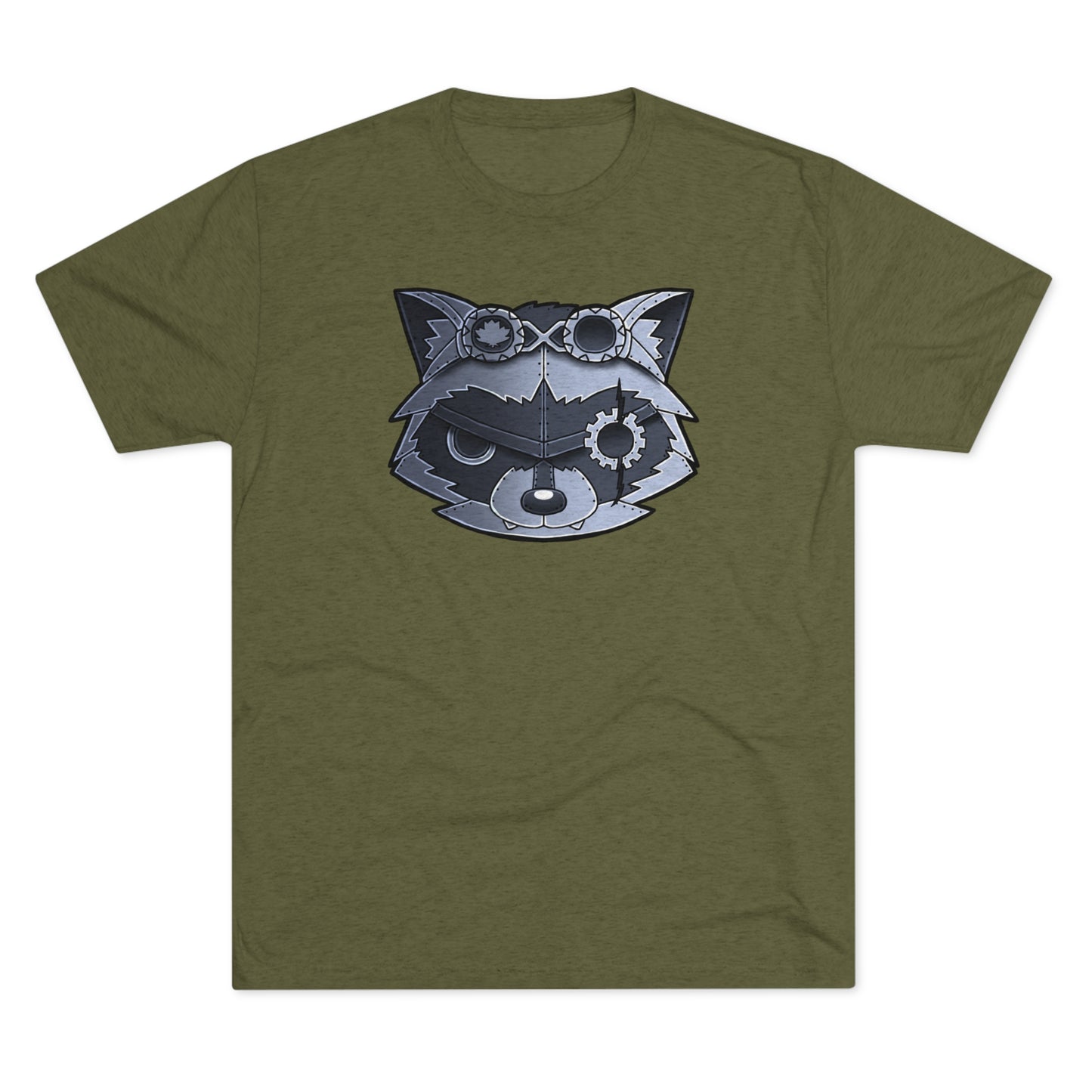 TechBandits Metal Raccoon Chevron Unisex Tri-Blend Crew Tee