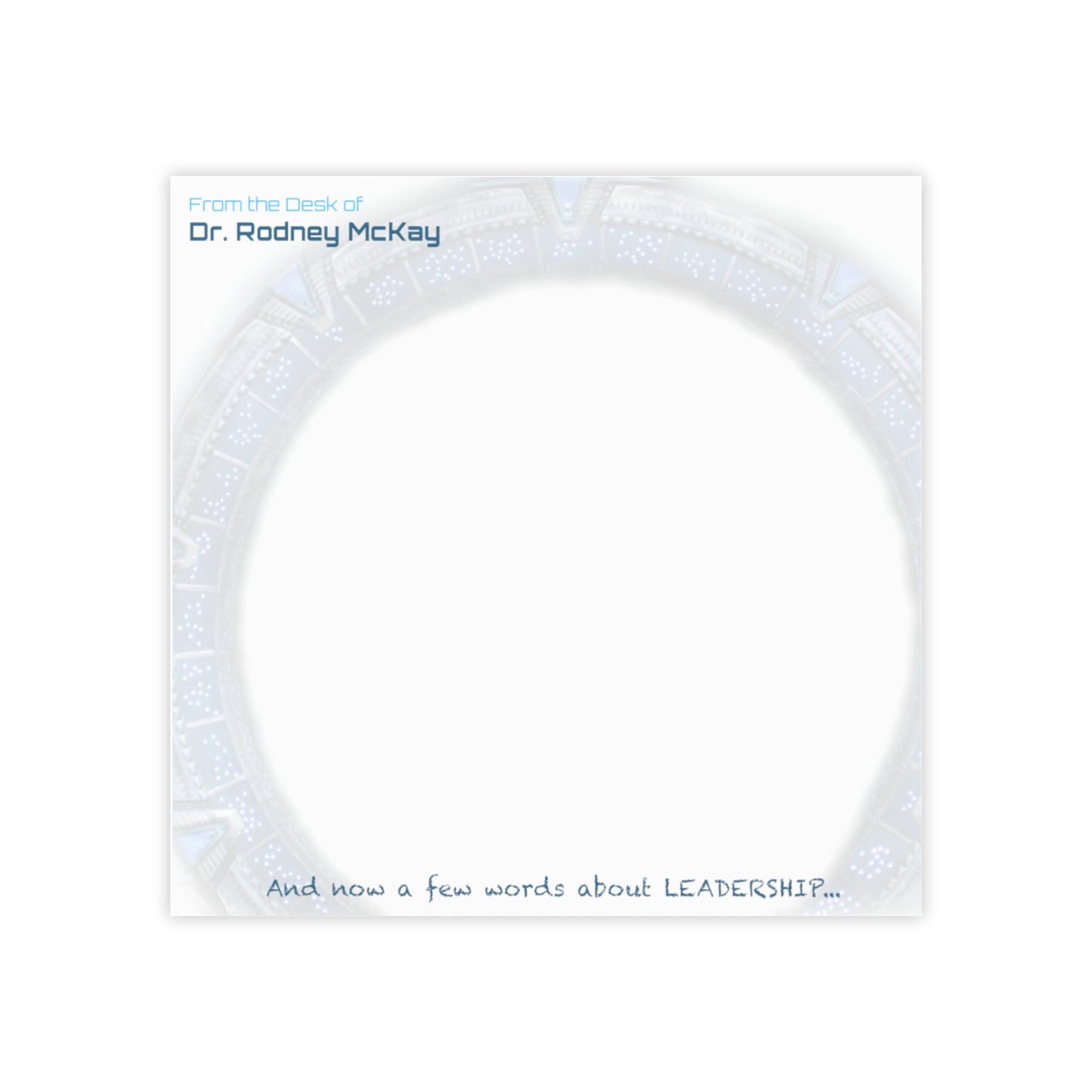 Genius Post it Notes from the Desk of Stargate's Doctor Rodney Mckay