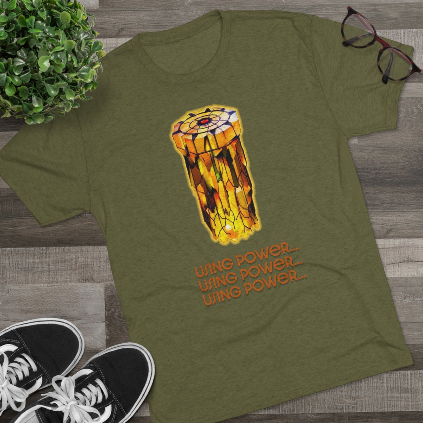 Stargate "using power" ZedPM dark text Unisex Tri-Blend Crew Tee