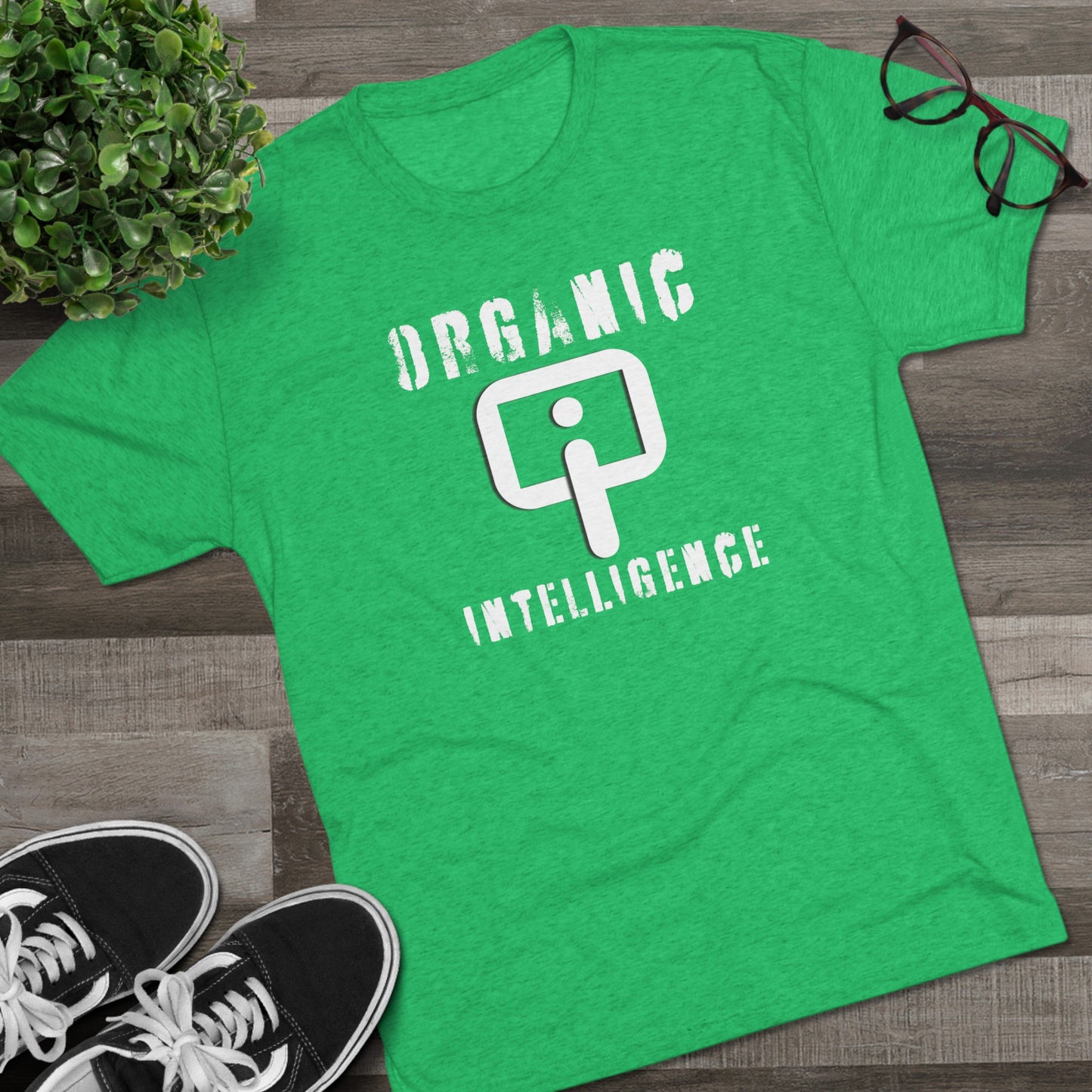 I am NOT a Robot (white):Unisex Tri-Blend Crew Tee