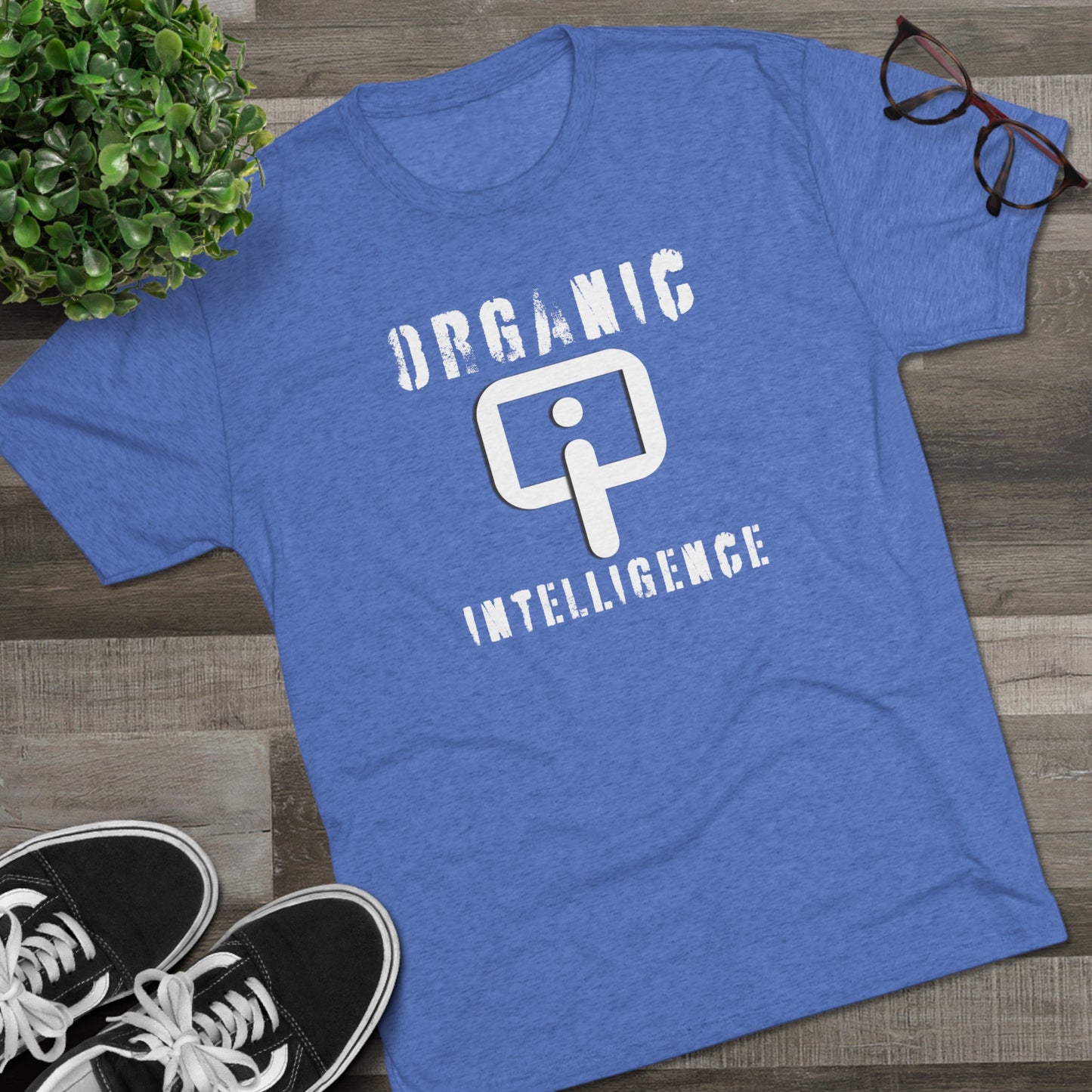 I am NOT a Robot (white):Unisex Tri-Blend Crew Tee