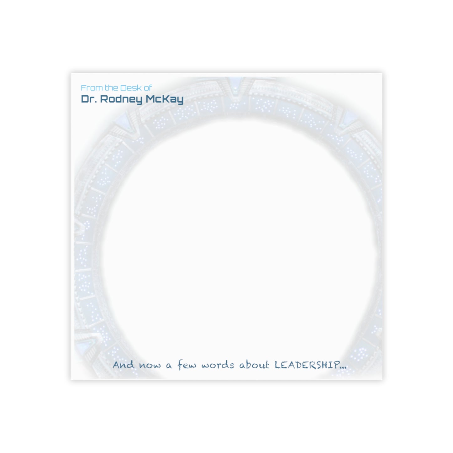 Genius Post it Notes from the Desk of Stargate's Doctor Rodney Mckay