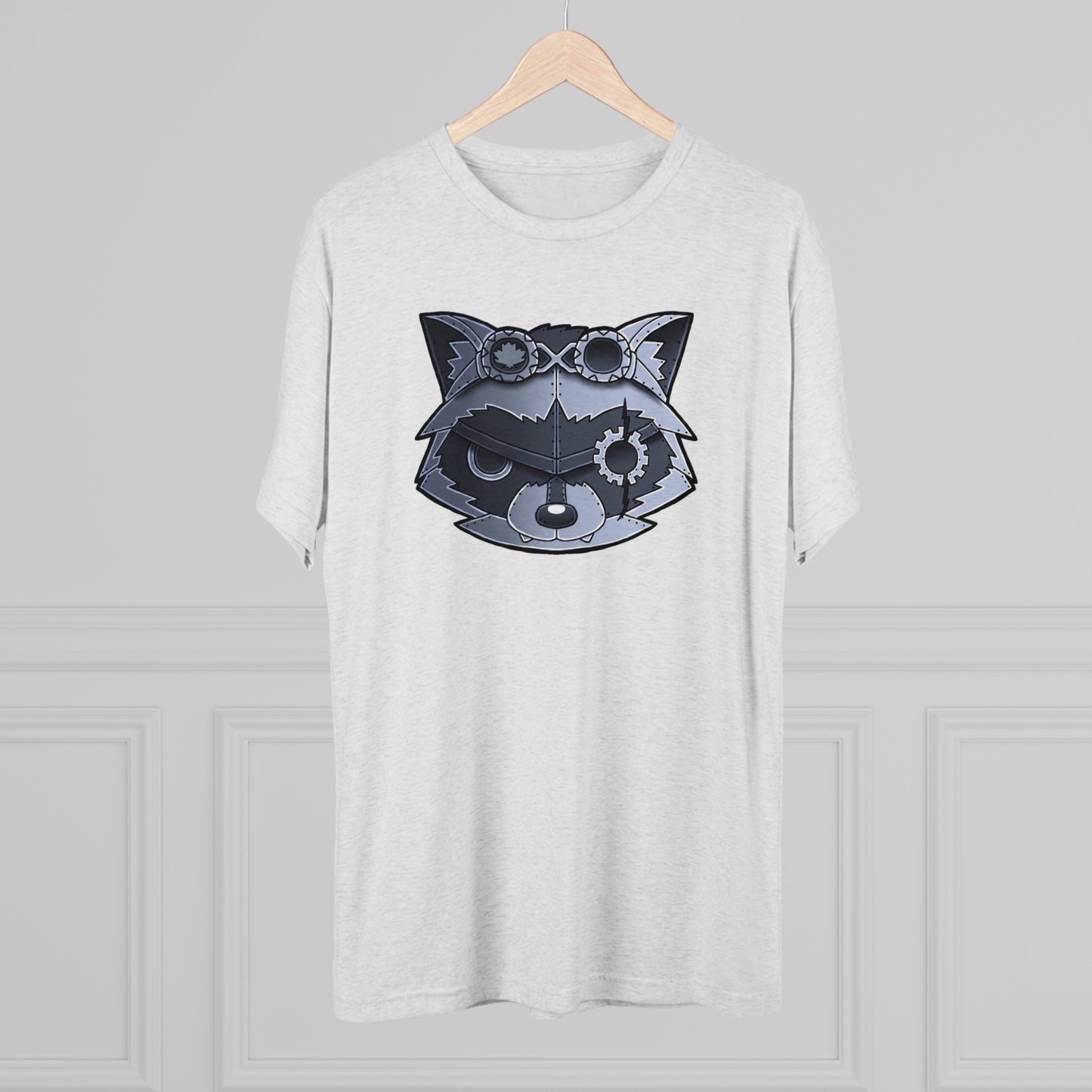 TechBandits Metal Raccoon Chevron Unisex Tri-Blend Crew Tee