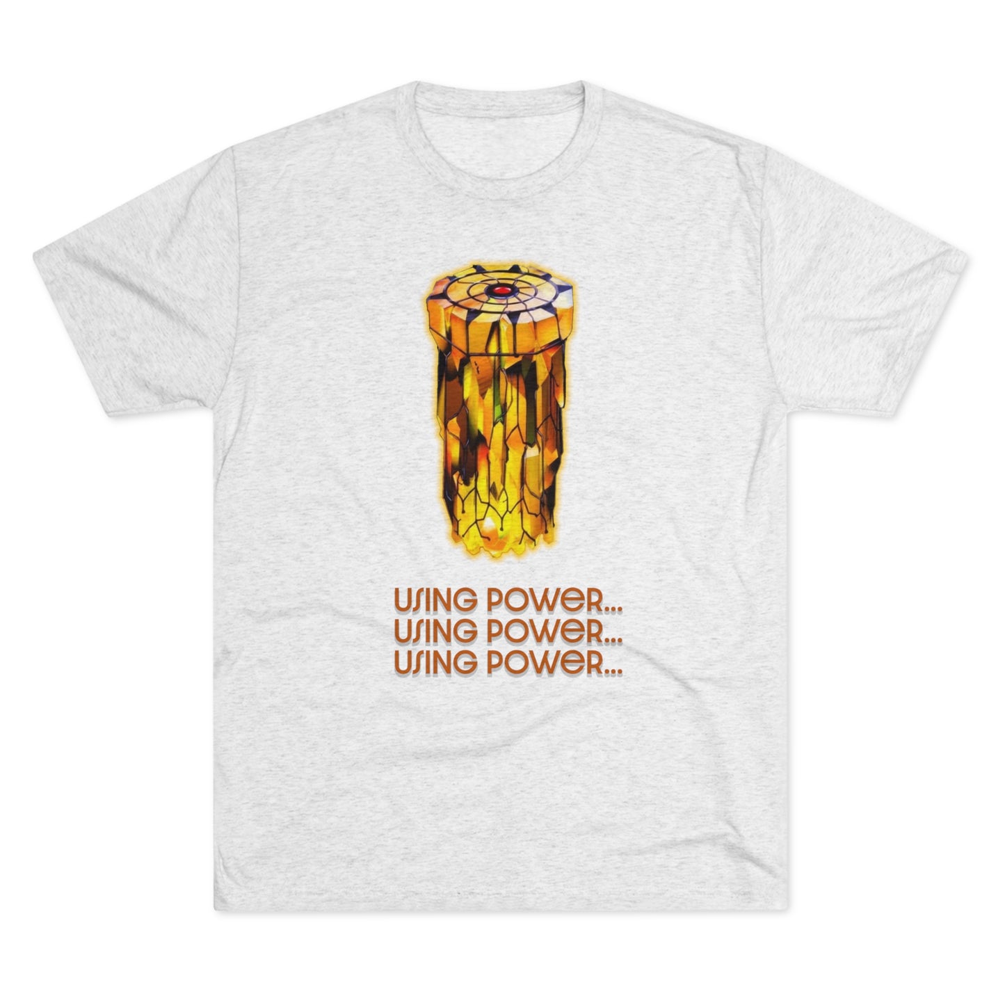 Stargate "using power" ZedPM dark text Unisex Tri-Blend Crew Tee